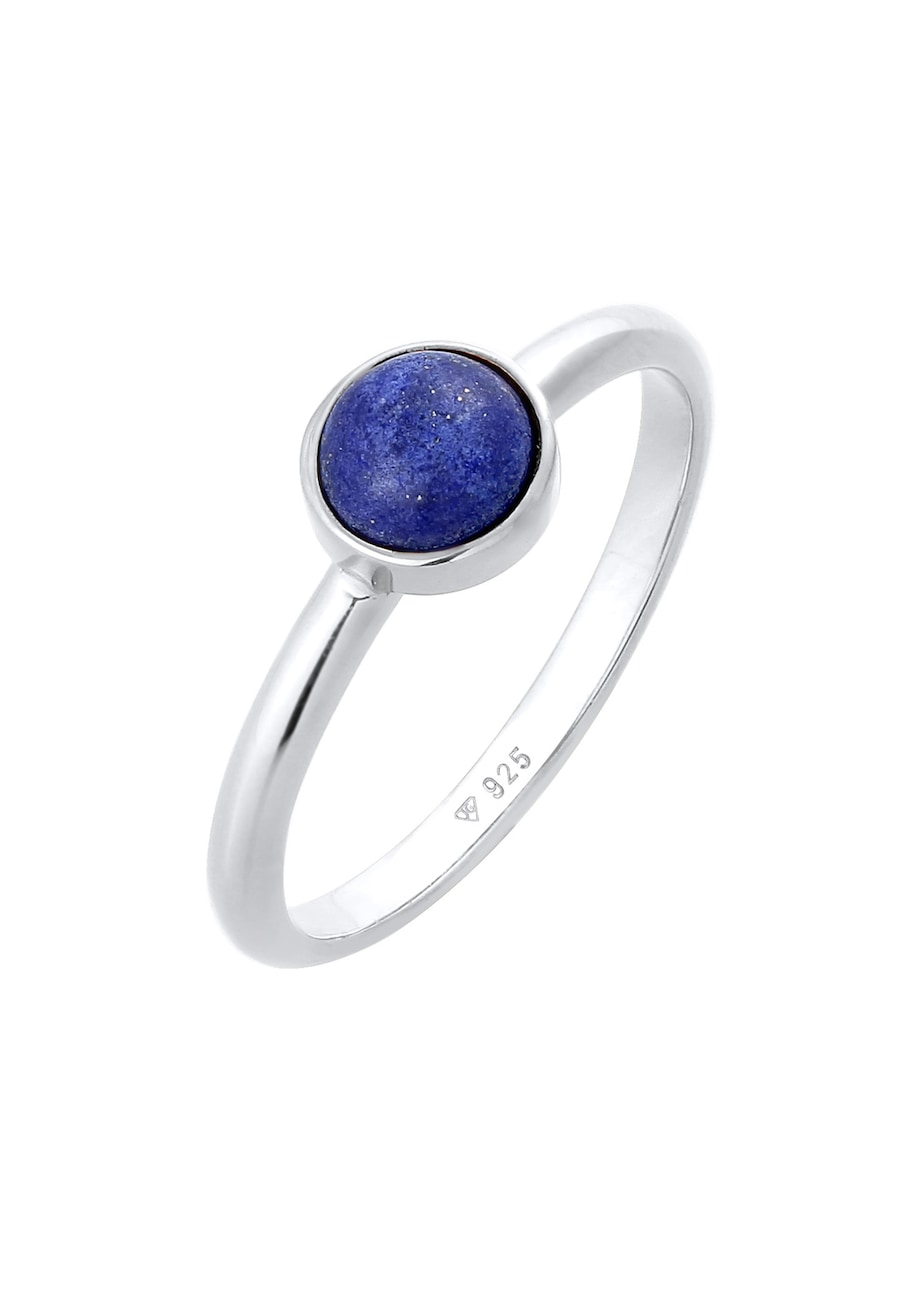 Elli PREMIUM Damski soliter z kamieniem Lapis Lazuli (kamień szlachetny) w srebrze próby 925 Sterling Silver Pierścionki 1 ct