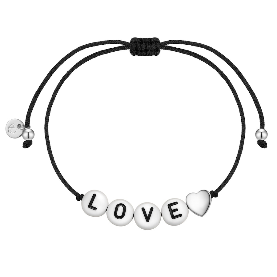 Glanzstücke München Bransoletka serce/LOVE z srebra próby 925 w kolorze srebrnym Bransoletki 1 ct Damski