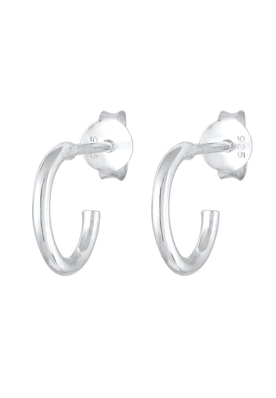 Elli Ponadczasowe Creoles Basic Must-Have Trend w srebra próby 925 Kolczyki koła 1 ct Damski