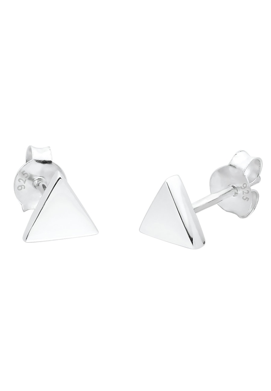 Elli Damskie kolczyki sztyfty Basic Triangle Geo ze srebra próby 925 Sterling Silver Kolczyki 1 ct
