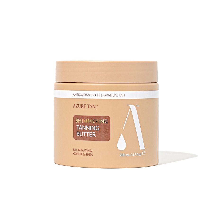 AZURE TAN Stopniowo opalające rozświetlające masło do ciała Rękawice do samoopalacza 200 ml