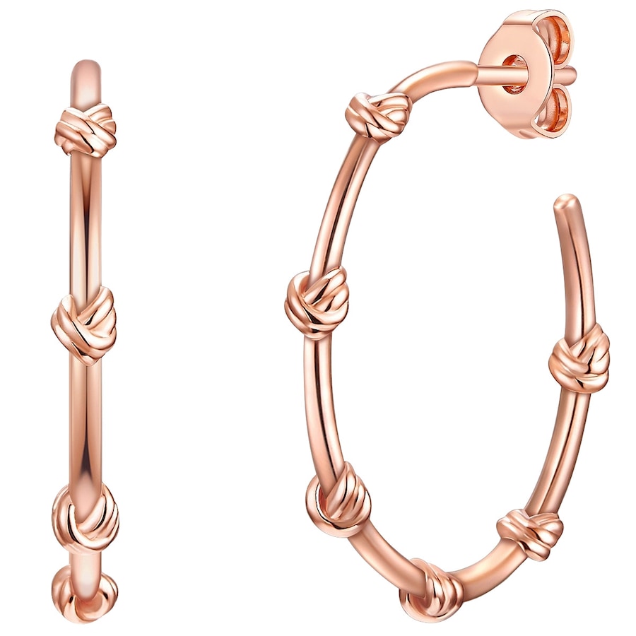 Glanzstücke München Srebrne kolczyki kreole srebro wysokiej próby różowe złoto Kolczyki koła 1 ct Damski