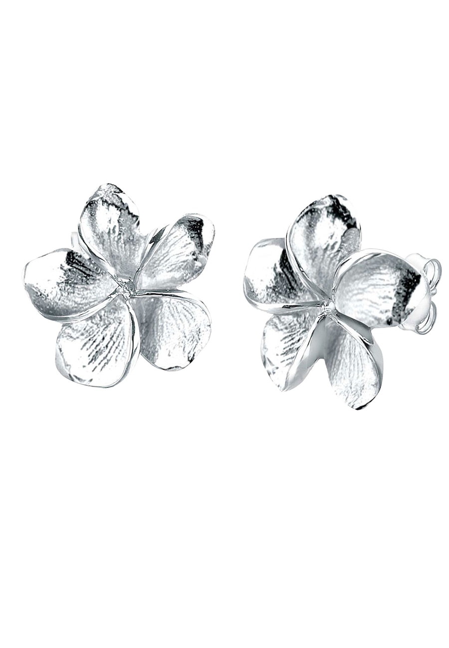 Elli Damskie kolczyki sztyfty Kwiat Frangipani Flower filigranowe w srebrze próby 925 Sterling Silver Kolczyki 1 ct