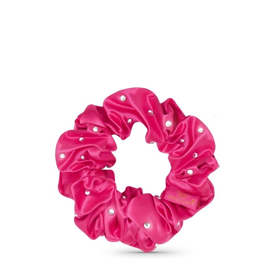 Crystallove Gumka do włosów z jedwabiu z kryształkami – hot pink Gumki do włosów 1 ct Damski