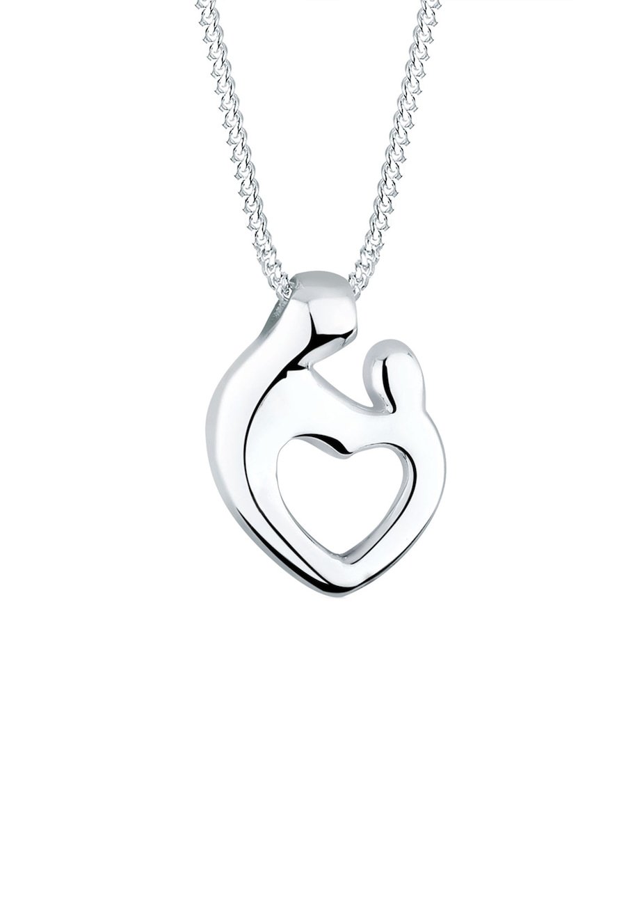 Elli Damska obrączka z sercem matki i dziecka, srebro 925 Sterling Silver Naszyjniki 1 ct Damski