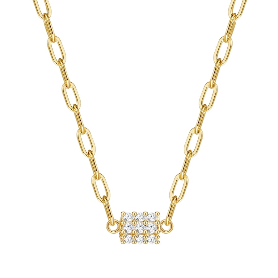 Glanzstücke München Naszyjnik srebrny srebro wysokiej próby Cyrkonia żółte złoto Naszyjniki 1 ct Damski