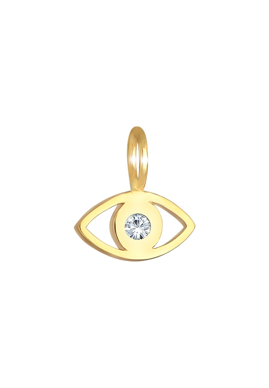 Elli Damski Charm Evil Eye Symbol Trend Minimal z kryształkami ze srebra próby 925 sterling silver Wisiorki 1 ct