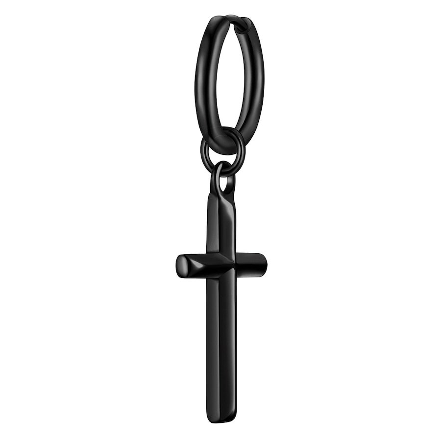 True Rebels Kolczyki Krzyżyk Stal nierdzewna Czarny Biżuteria męska 1 ct Męskie