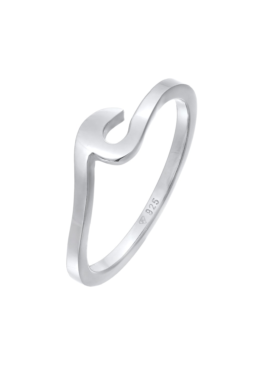 Elli Damskie fale Basic Trend w srebrze 925 Sterling Silver Pierścionki 1 ct