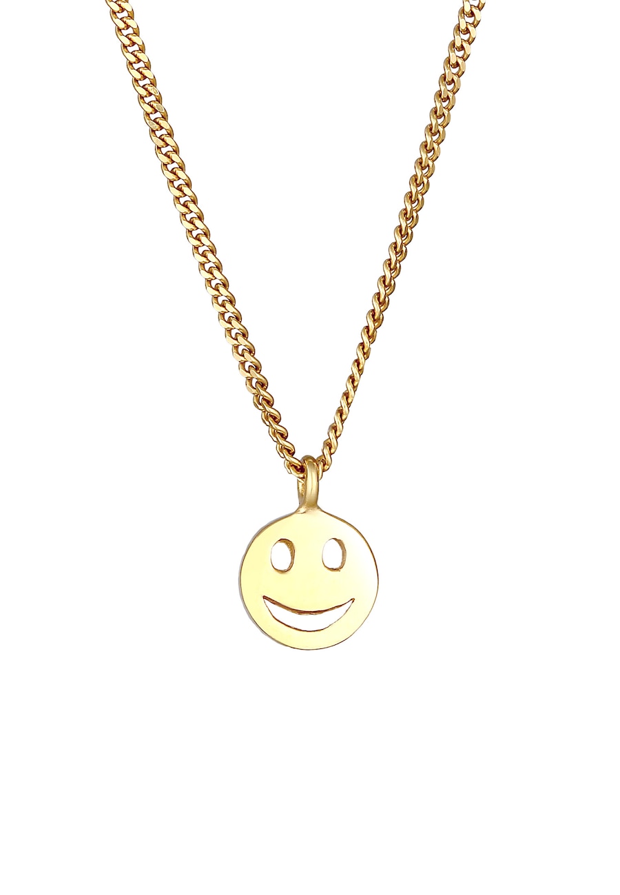 Elli Damski wisiorek płytkowy z smiling face Face ze srebra próby 925 Sterling Silver Naszyjniki 1 ct