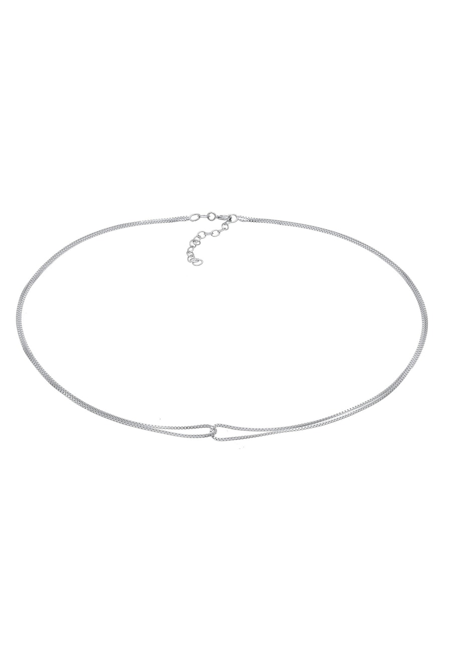 Elli Damski Choker Wenecki Infinity Przeplatany w srebrze 925 Sterling Silver Naszyjniki 1 ct