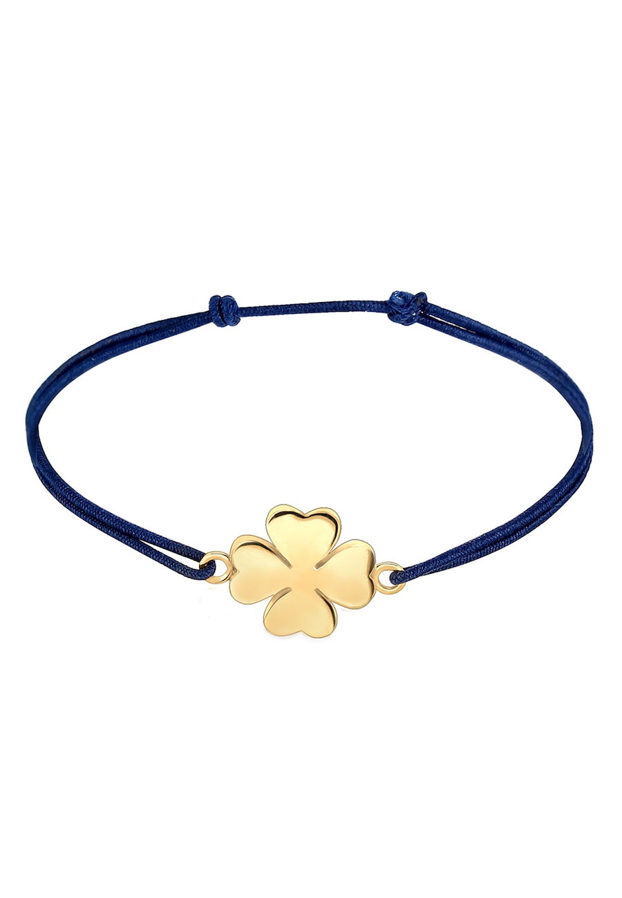 Elli Damska koniczynka lucky charm w srebrze próby 925 Sterling Silver pozłacana różowym złotem Bransoletki 1 ct Damski