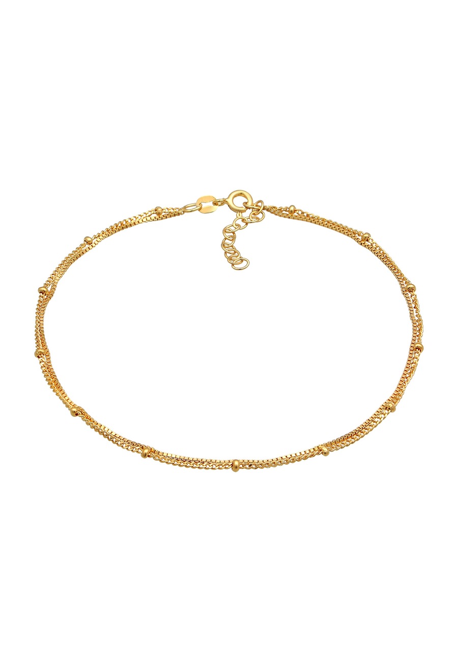 Elli Damska bransoletka na kostkę warstwowa kula w srebrze 925 Sterling Silver Bransoletki na nogę 1 ct Damski