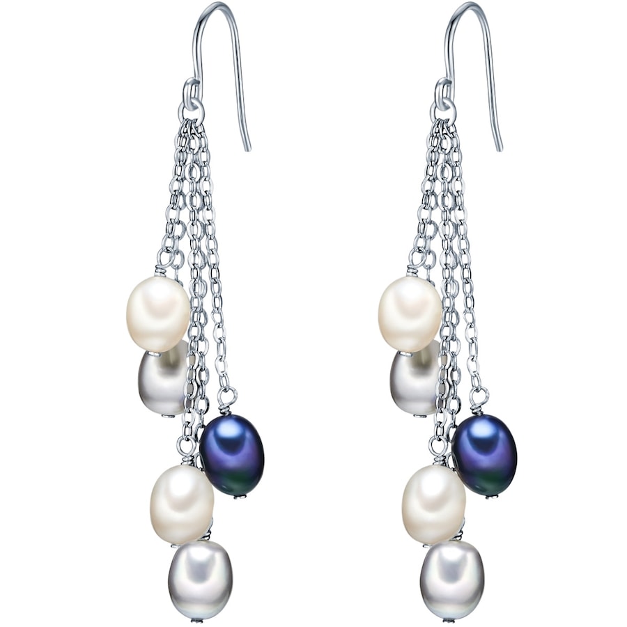 Valero Pearls Kolczyki wiszące z perłą srebro wysokiej próby Perła hodowlana słodkowodna srebrny 1 ct Damski