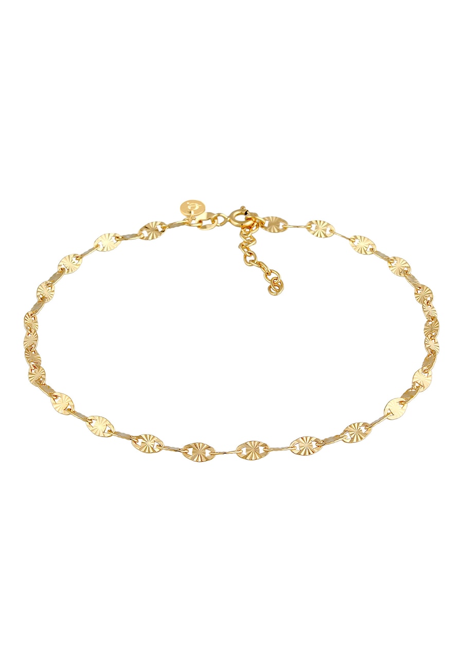 Elli PREMIUM Damska bransoletka Gwiazda płytkowy design Summer Trend regulowana w pozłacanym srebrze 925 Sterling Silver Bransoletki na nogę 1 ct Dams