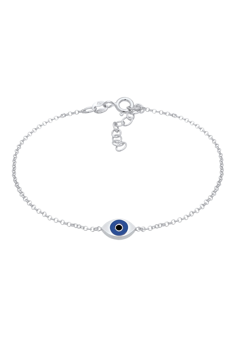Elli Damski naszyjnik z symbolem Evil Eye w groszkowy trend z emalią w srebrze próby 925 Sterling Silver Bransoletki 1 ct