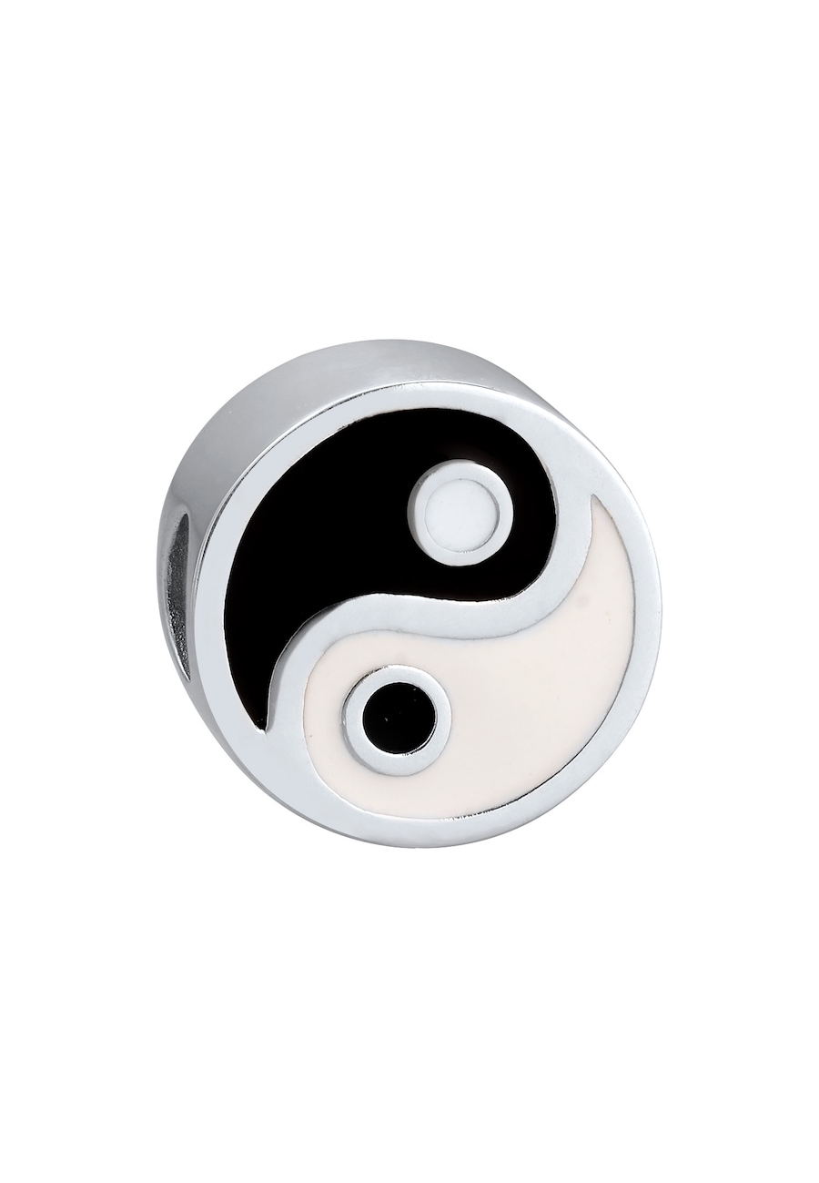 KUZZOI Kuzzoi Charm Męski Ying Yang Emalia Czarny Biały 925 Sterling Silver Biżuteria męska 1 ct Męskie