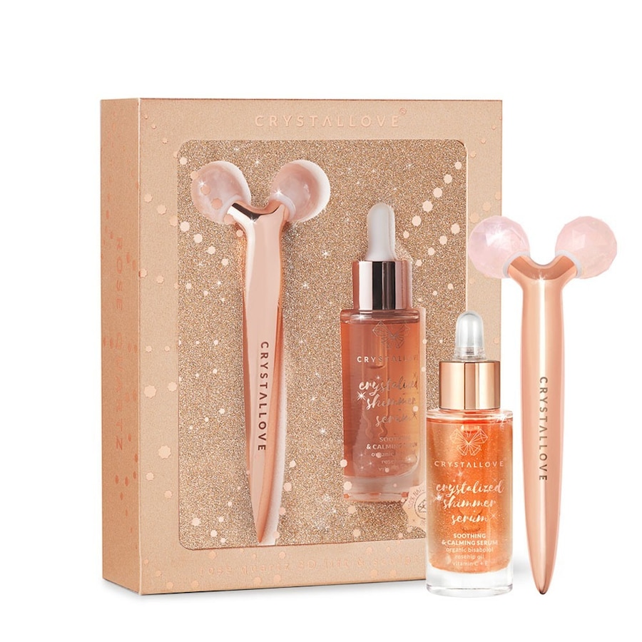 Crystallove Rose quartz 3D lift & sculpt set - masażer liftingujący i serum Zestawy do pielęgnacji twarzy 1 ct Damski