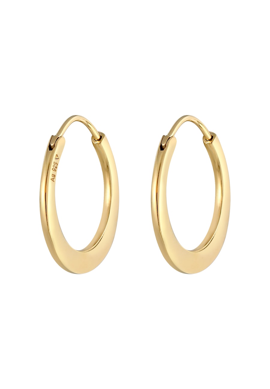 Elli PREMIUM Damskie kolczyki kreole Basic ze srebra próby 925 Sterling Silver Kolczyki koła 1 ct