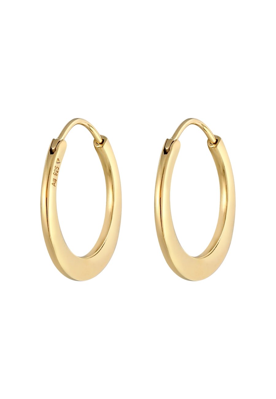 Elli PREMIUM Damskie kolczyki kreole Basic ze srebra próby 925 Sterling Silver Kolczyki koła 1 ct