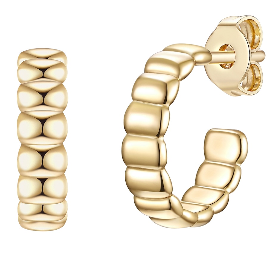 Glanzstücke München Srebrne kolczyki kreole srebro wysokiej próby żółte złoto Kolczyki koła 1 ct Damski