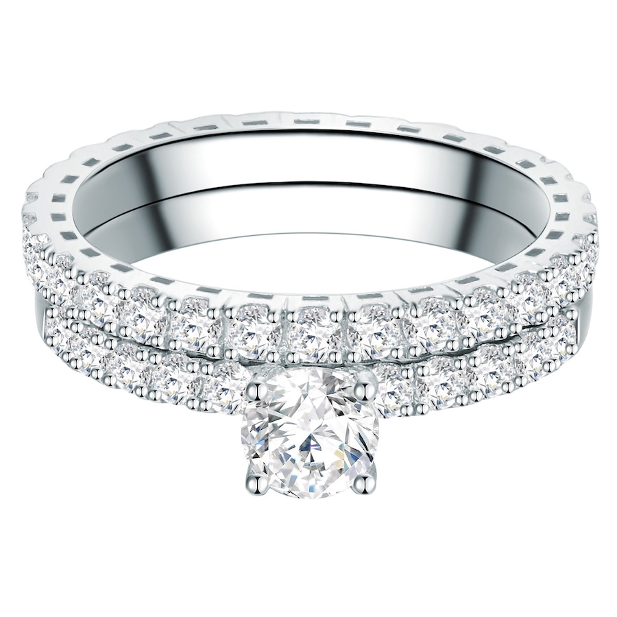 Trilani Srebrny pierścionek srebro wysokiej próby Cyrkonia srebrny Pierścionki 1 ct Damski