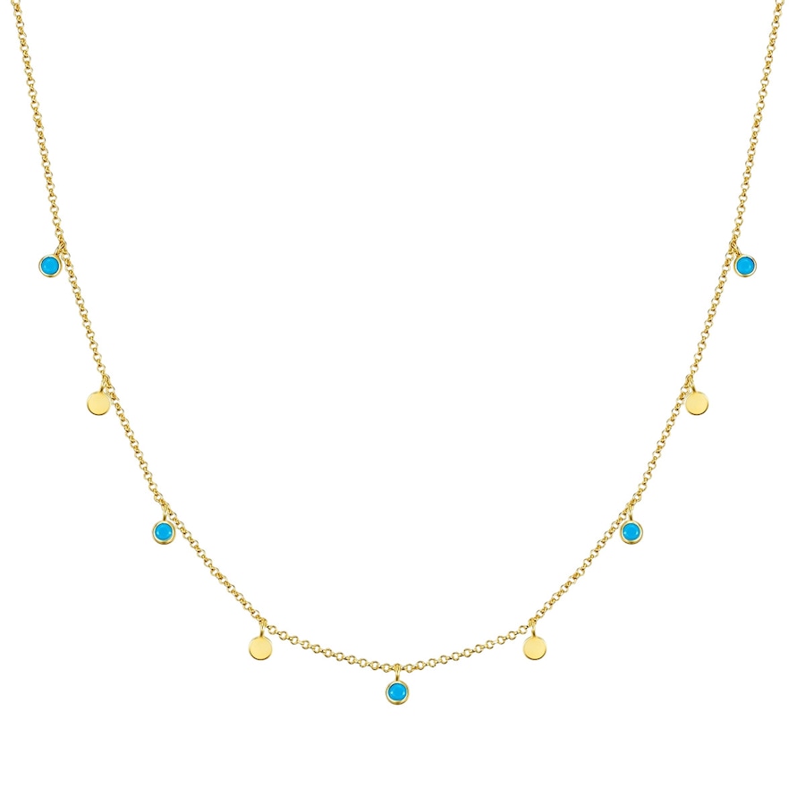 Glanzstücke München Naszyjnik srebrny srebro wysokiej próby turkusowy żółte złoto Naszyjniki 1 ct Damski