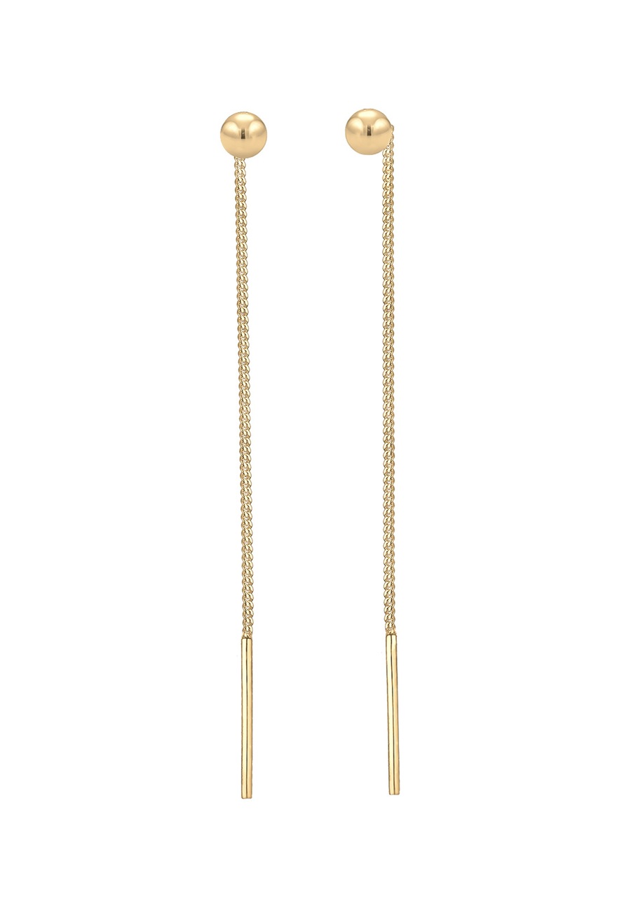 Elli Damskie kolczyki przeciągane przez ucho kulka minimalne ze srebra próby 925 Sterling Silver Kolczyki 1 ct