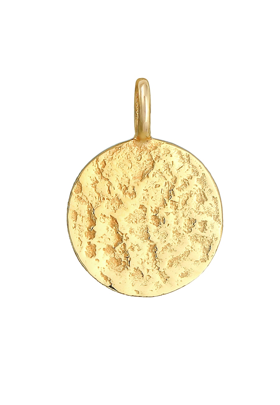 Elli Damski Charm Platelet Organic Hammered Blogger Trend ze srebra próby 925 Sterling Silver Wisiorki 1 ct