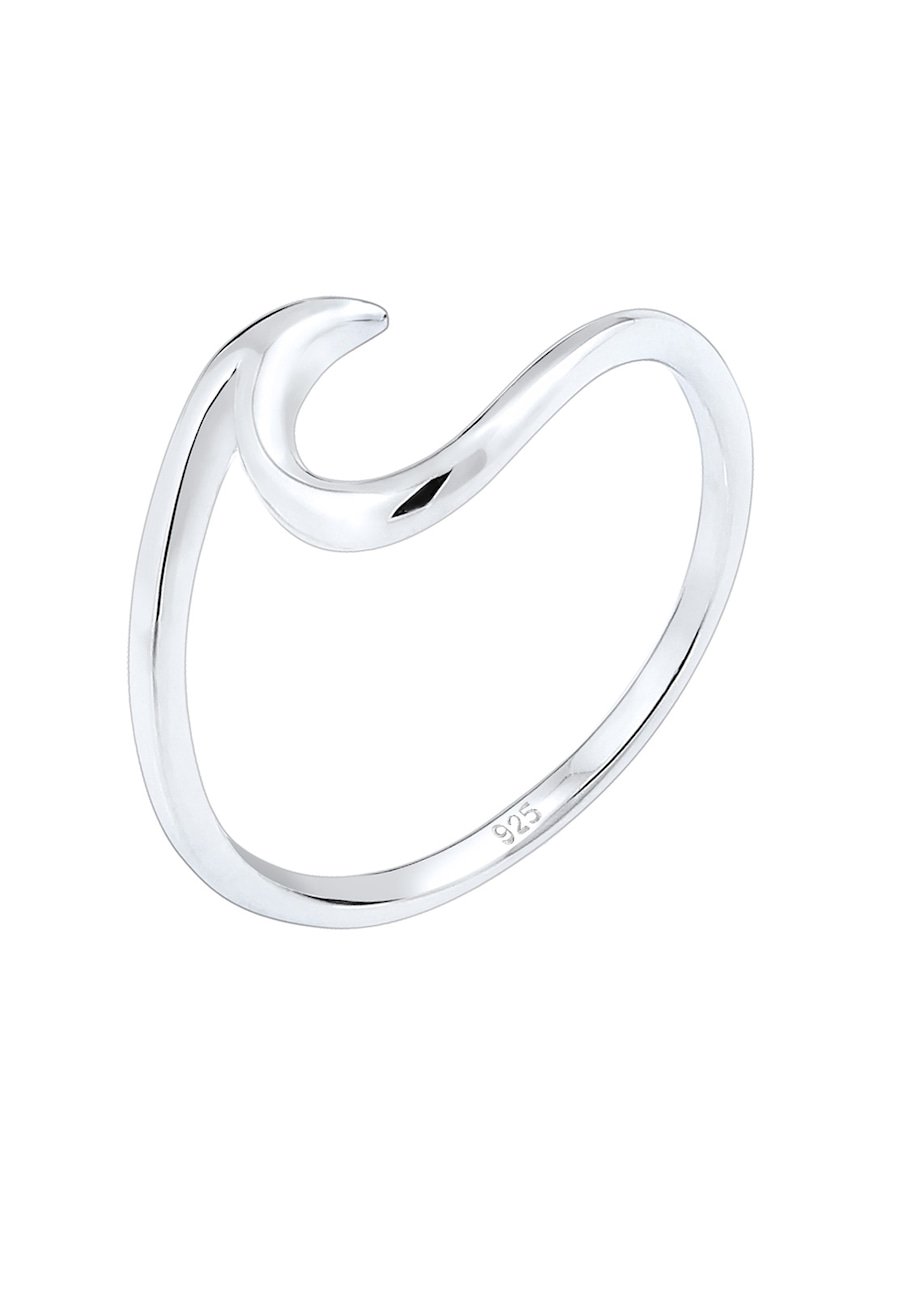 Elli Damskie fale Optik Trend w srebrze próby 925 Sterling Silver Pierścionki 1 ct