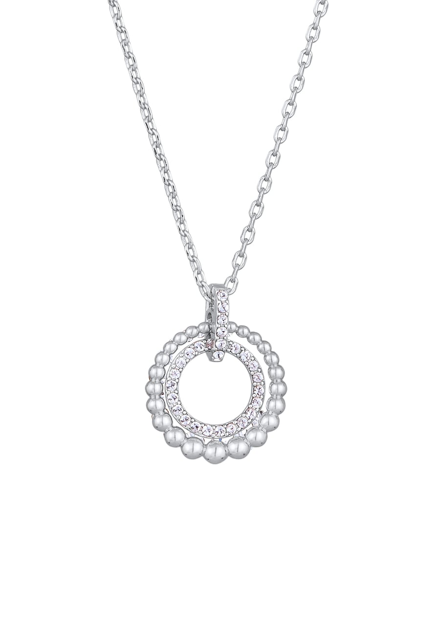 Elli Damski wisiorek kula pierścionek elegancki srebrny z kryształkami Naszyjniki 1 ct