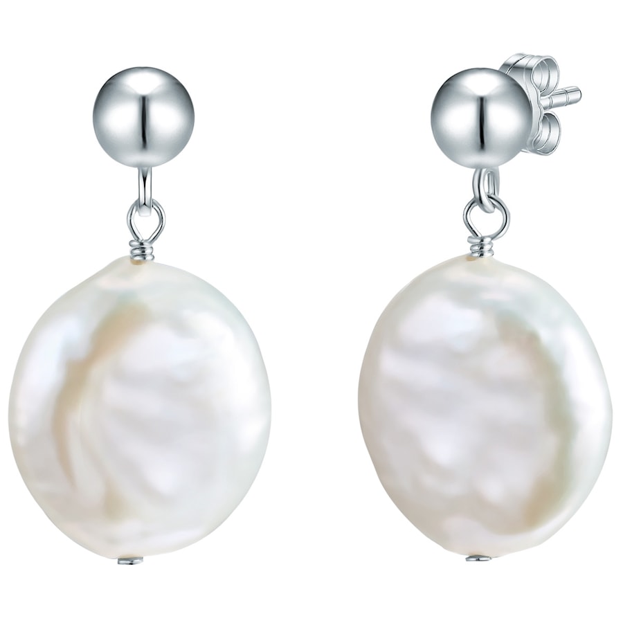 Valero Pearls Kolczyki wiszące z perłą srebro wysokiej próby Perła hodowlana słodkowodna srebrny 1 ct Damski