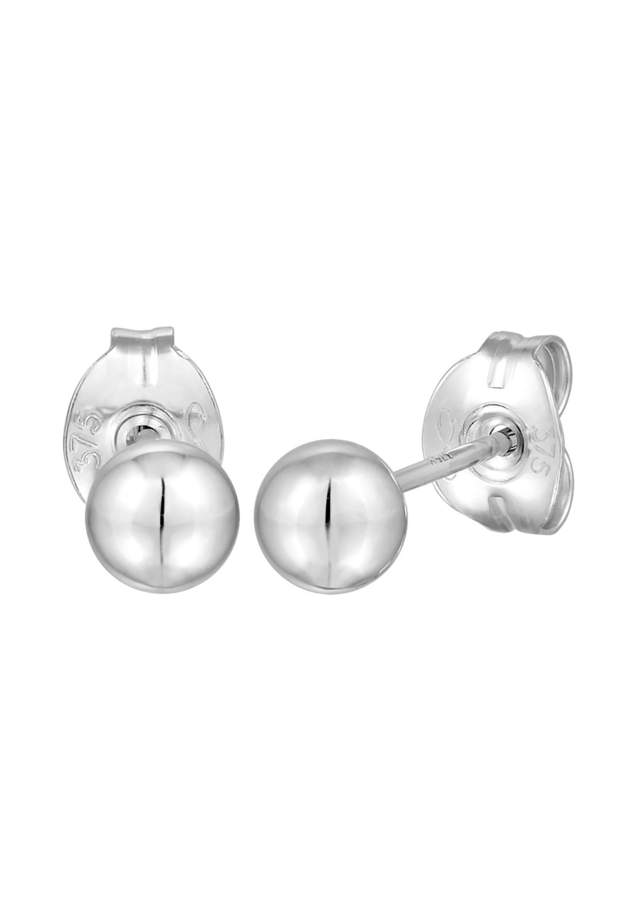 Elli PREMIUM Damskie kolczyki sztyfty kulki z białego złota próby 375 Kolczyki 1 ct