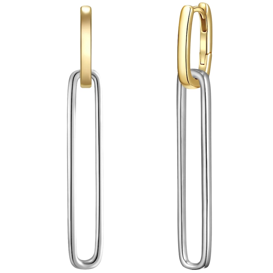 Glanzstücke München Kolczyki z Srebro wysokiej próby w Srebrny/żółte złoto Kolczyki koła 1 ct Damski