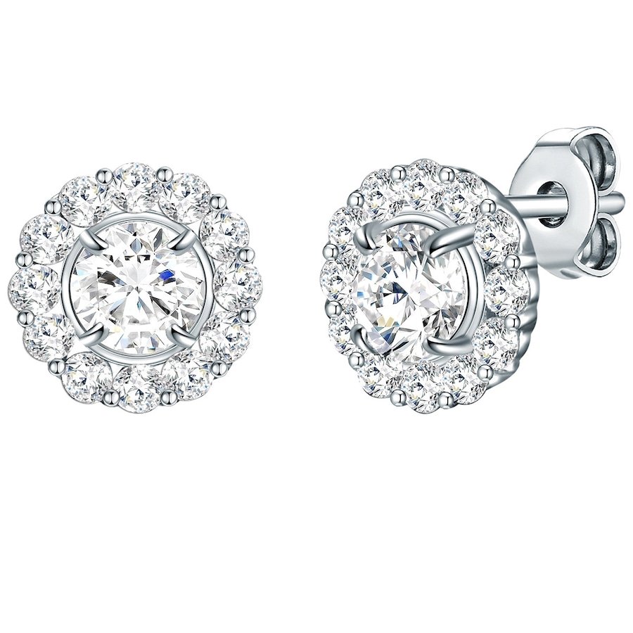 Trilani Srebrne kolczyki sztyfty srebro wysokiej próby Cyrkonia srebrny Kolczyki 1 ct Damski