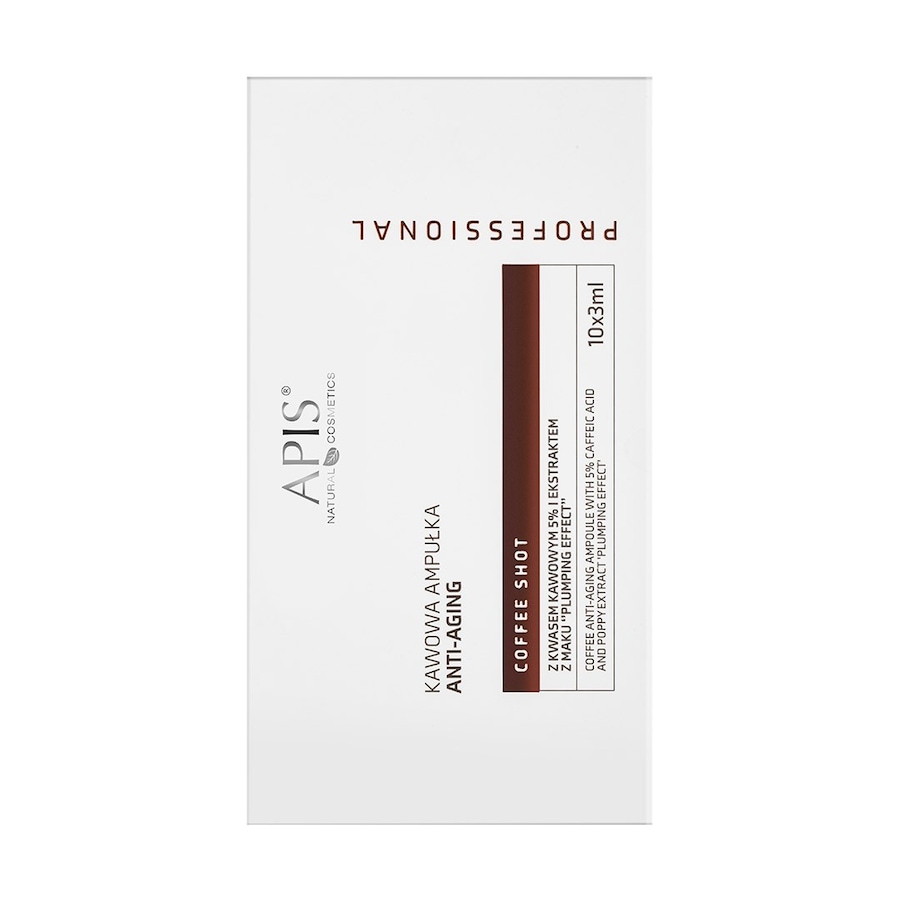 Apis COFFEE SHOTKawowa ampułka anti-aging z kwasem kawowym 5% i ekstraktem z maku ‘’Plumping effect’’ / 10 x 3 ml Ampułki 3,5 ml Damski