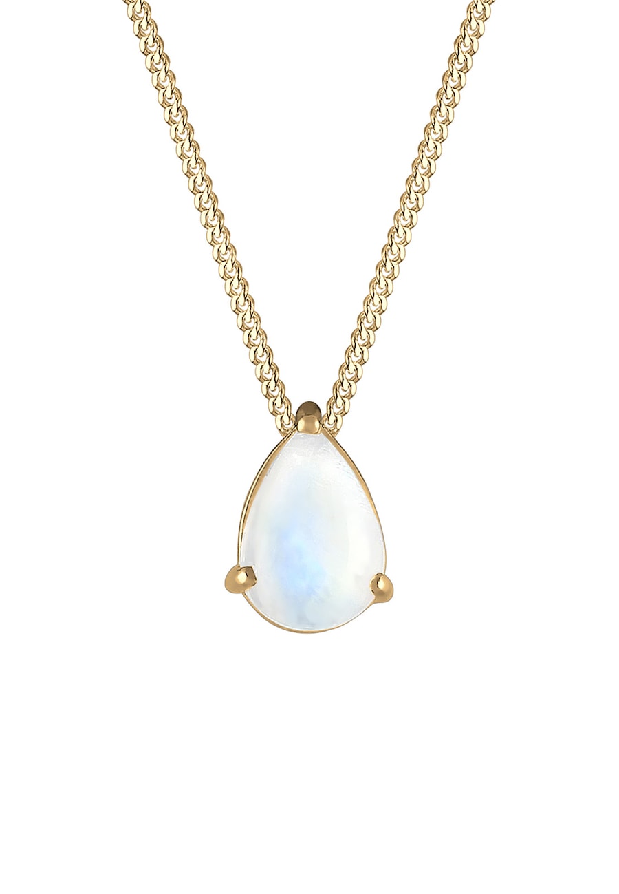Elli Damska zawieszka kropla Elegant z kamienia księżycowego w pozłacanym srebrze 925 Sterling Silver Naszyjniki 1 ct Damski