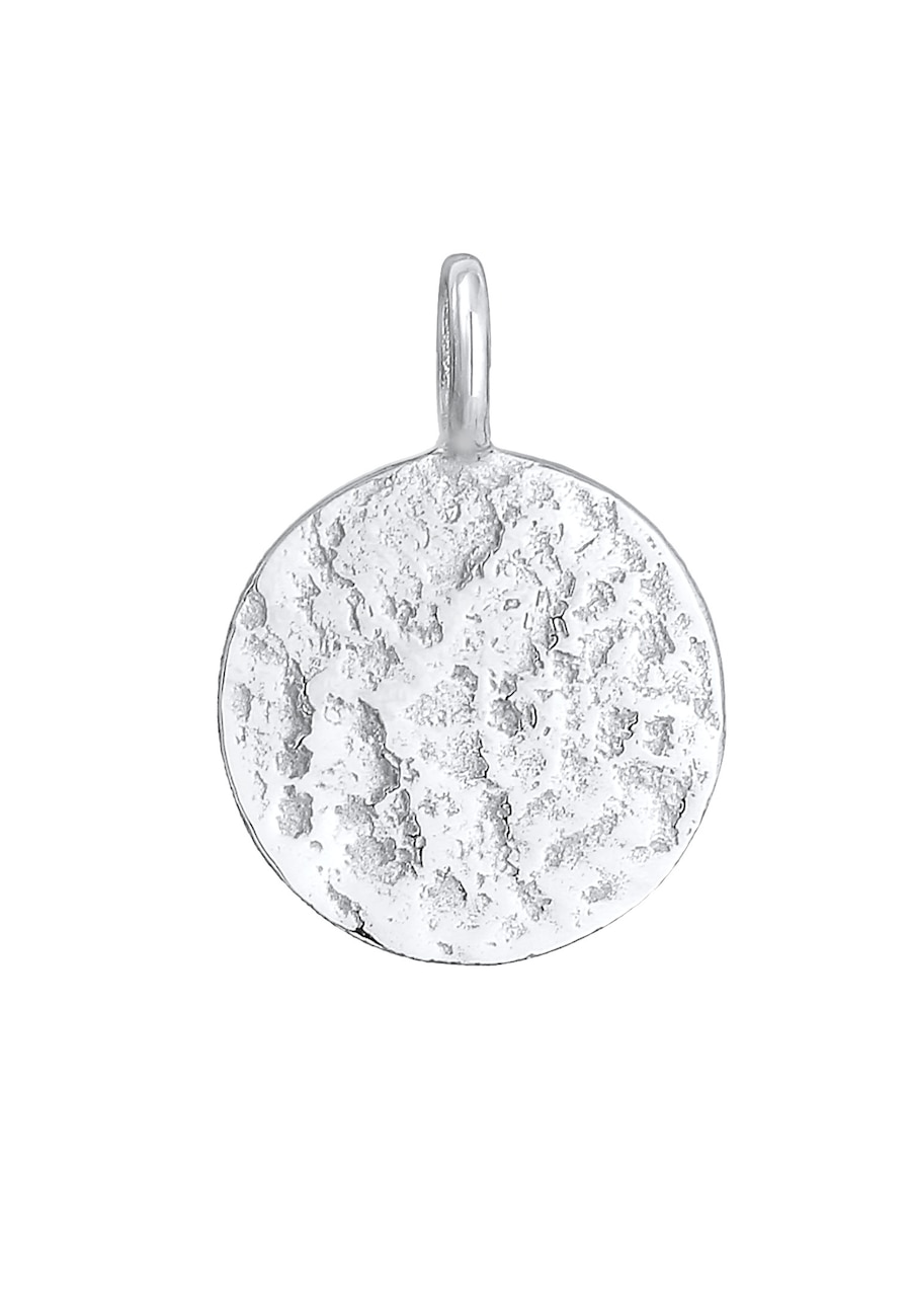 Elli Damski Charm Platelet Organic Hammered Blogger Trend ze srebra próby 925 Sterling Silver Wisiorki 1 ct