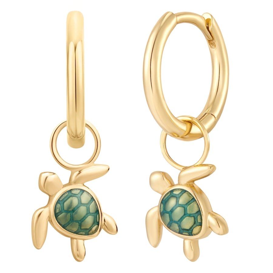 Glanzstücke München Srebrne kolczyki kreolki Żółw Srebro wysokiej próby Żółte złoto Kolczyki koła 1 ct Damski