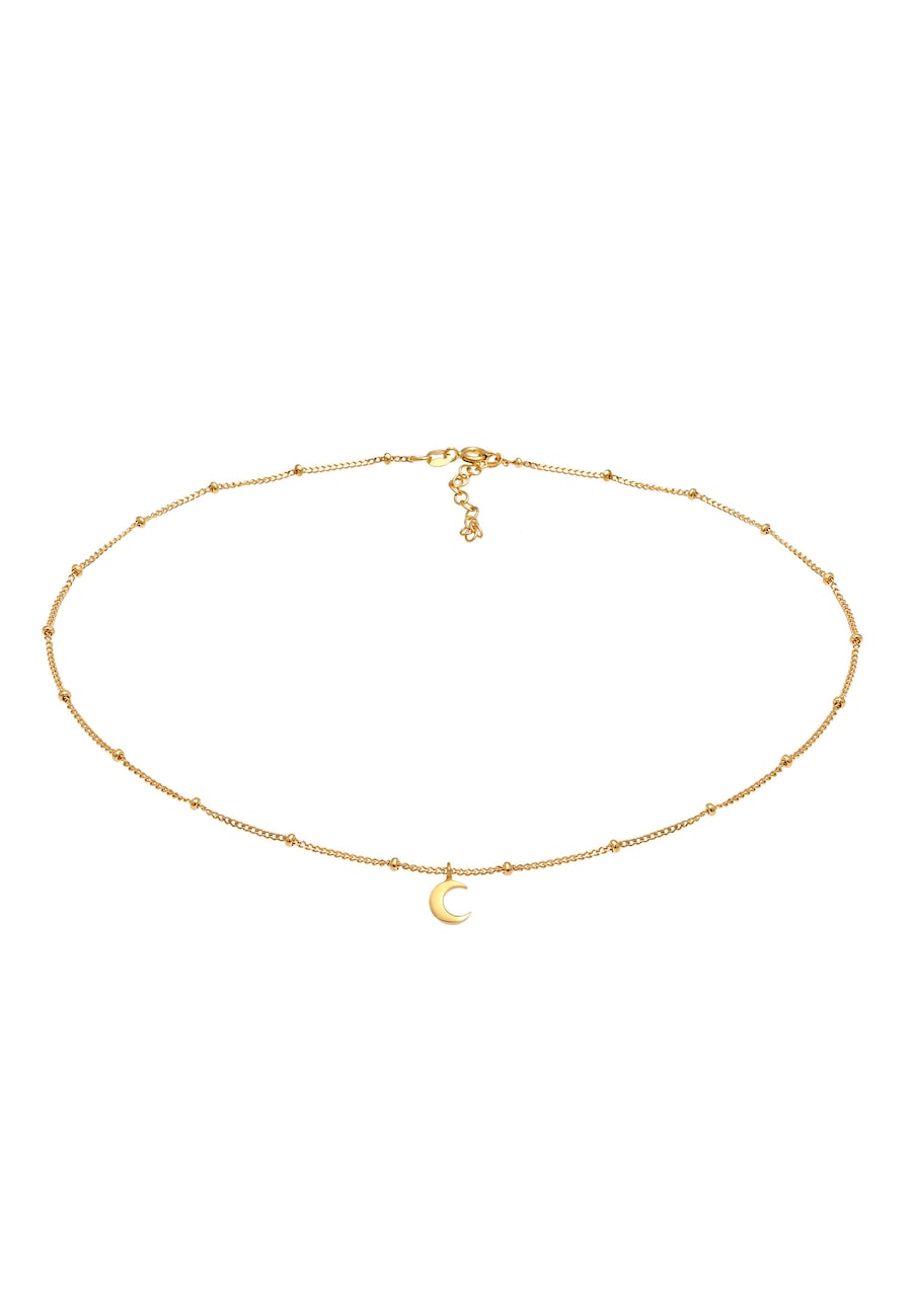 Elli Damski choker kulka półksiężyc astro ze srebra próby 925 Naszyjniki 1 ct