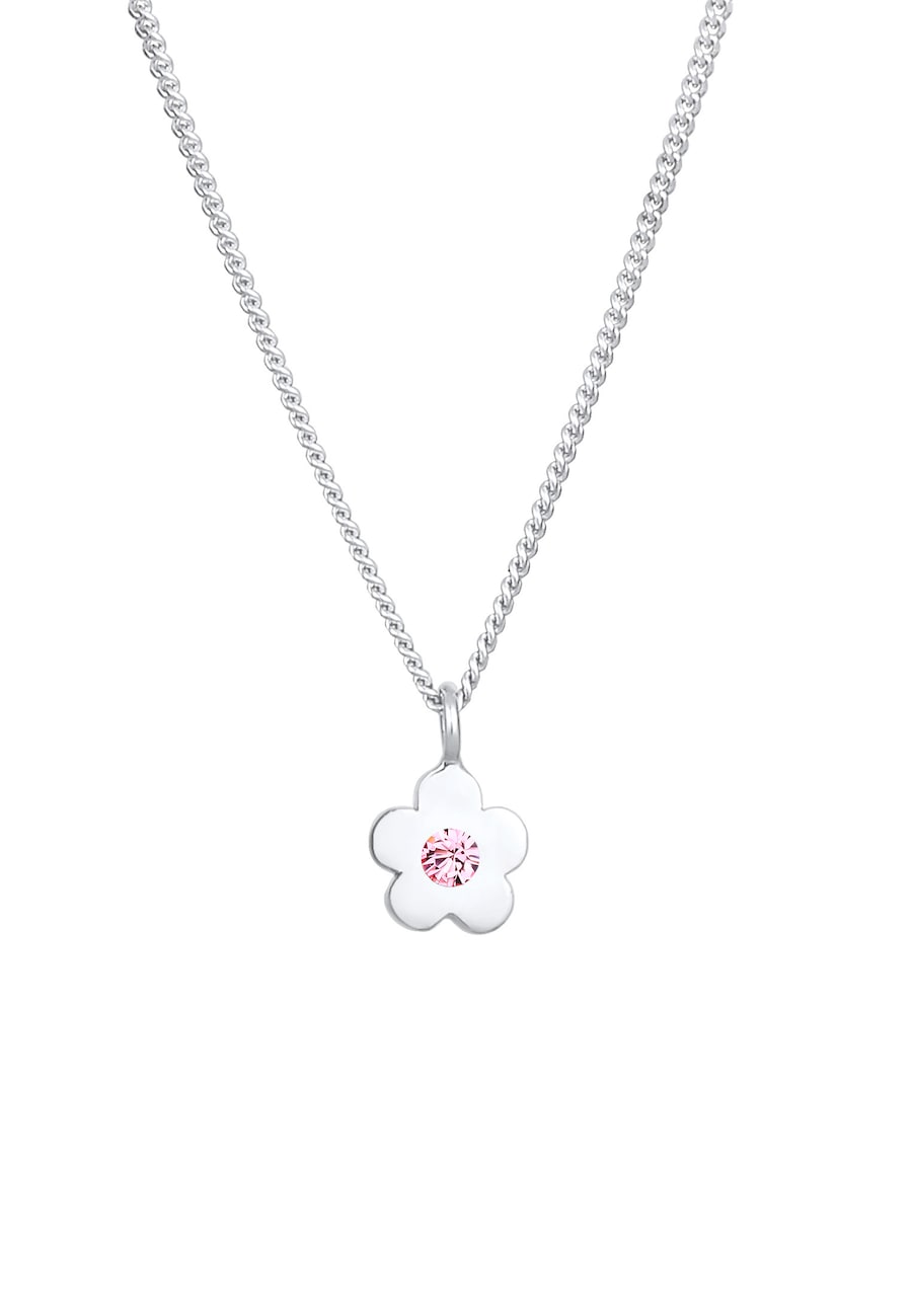 Elli Wisior kwiatowy dla dzieci z kryształkami w 925 Sterling Silver Naszyjniki 1 ct Damski