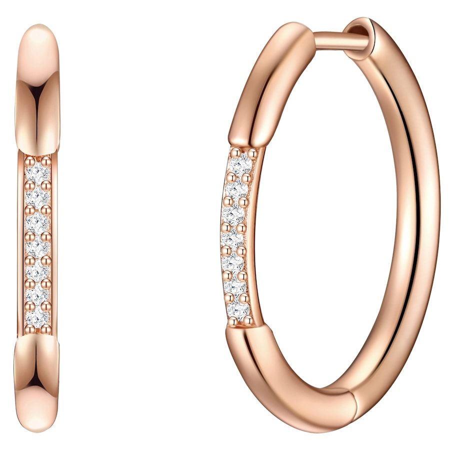 Glanzstücke München Srebrne kolczyki kreole srebro wysokiej próby Cyrkonia różowe złoto Kolczyki koła 1 ct Damski