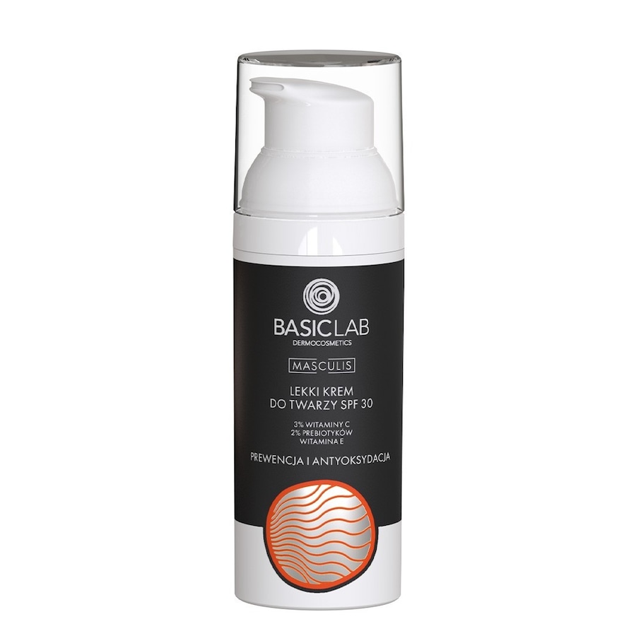 BasicLab BasicLab Masculis LEKKI KREM DO TWARZY SPF 30, 3% WITAMINY C, 2% PREBIOTYKÓW, WITAMINA E PREWENCJA I ANTYOKSYDACJA 50 ml Kremy do twarzy