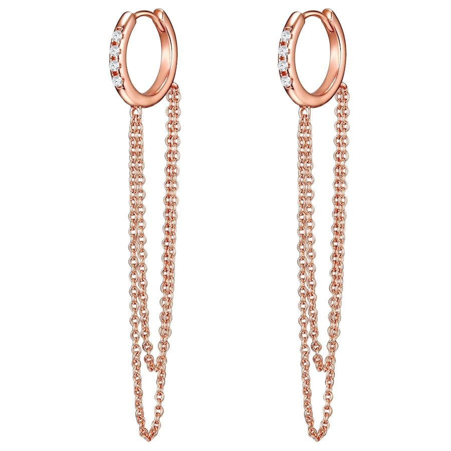 Glanzstücke München Srebrne kolczyki kreole srebro wysokiej próby Cyrkonia różowe złoto Kolczyki koła 1 ct Damski