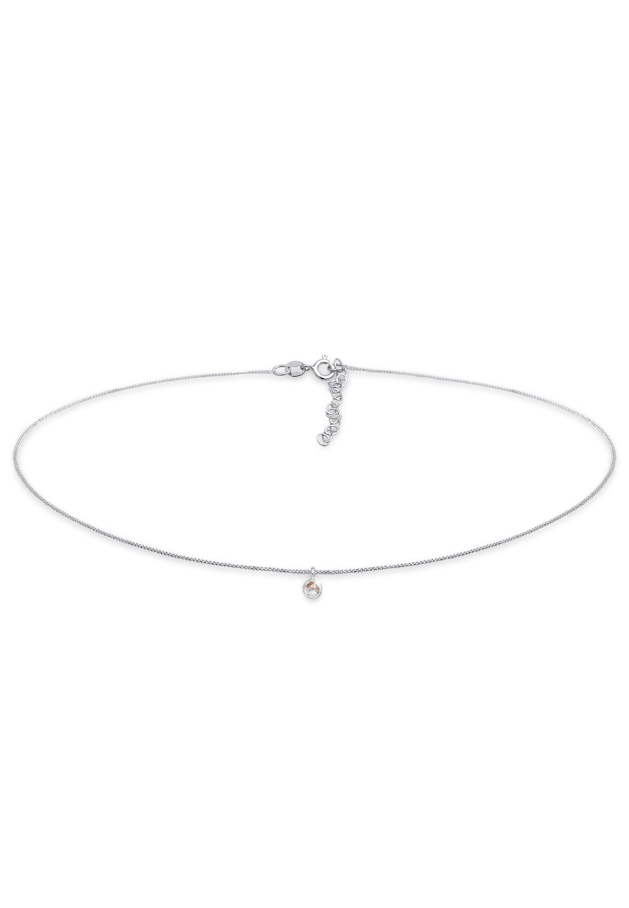 Elli Damski choker wisiorek soliter z kwarcem turmalinowym wykonany ze srebra próby 925 Sterling Silver Naszyjniki 1 ct