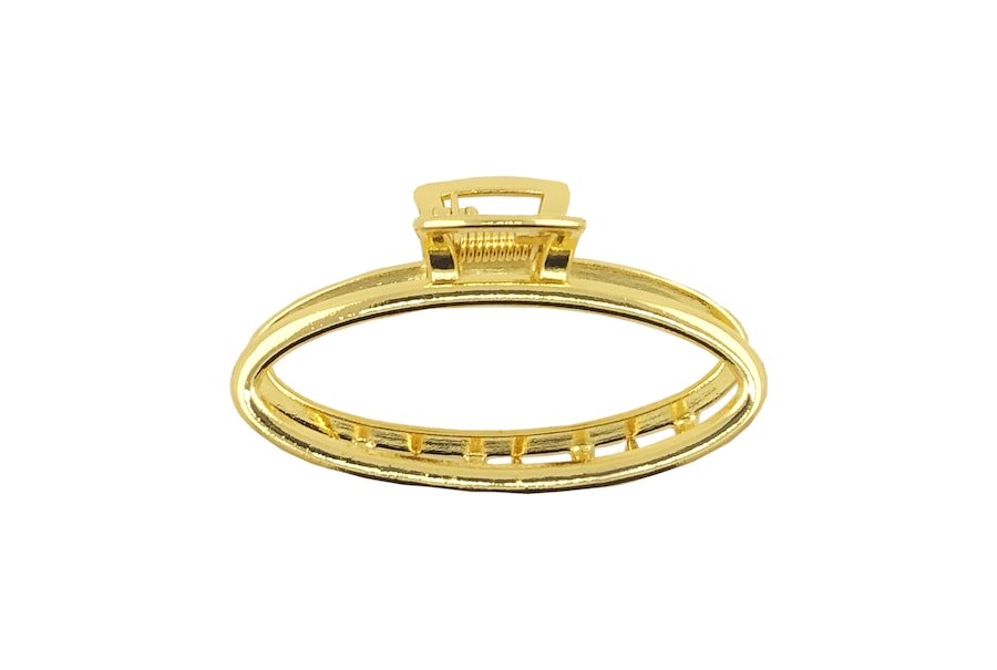 SOHO SOHO Owalna mała spinka klamra do włosów z metalu - Srebrna Klamry i spinki do włosów 1 ct Jasnobrązowy Damski