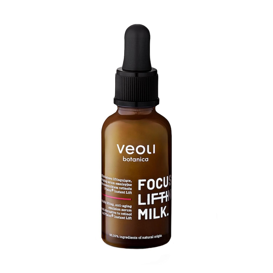 Veoli Botanica FOCUS LIFTING MILK Natychmiastowo liftingujące, anti-aging serum emulsyjne z bakuchiolem i Fision™ Instant Lift Serum przeciwzmarszczko