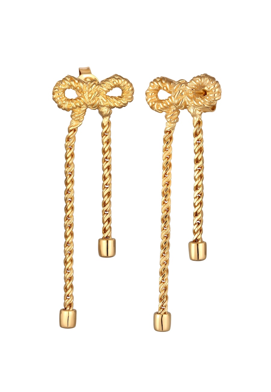 Elli Damskie kolczyki sztyfty z łańcuszkiem ze srebra próby 925 Kolczyki 1 ct