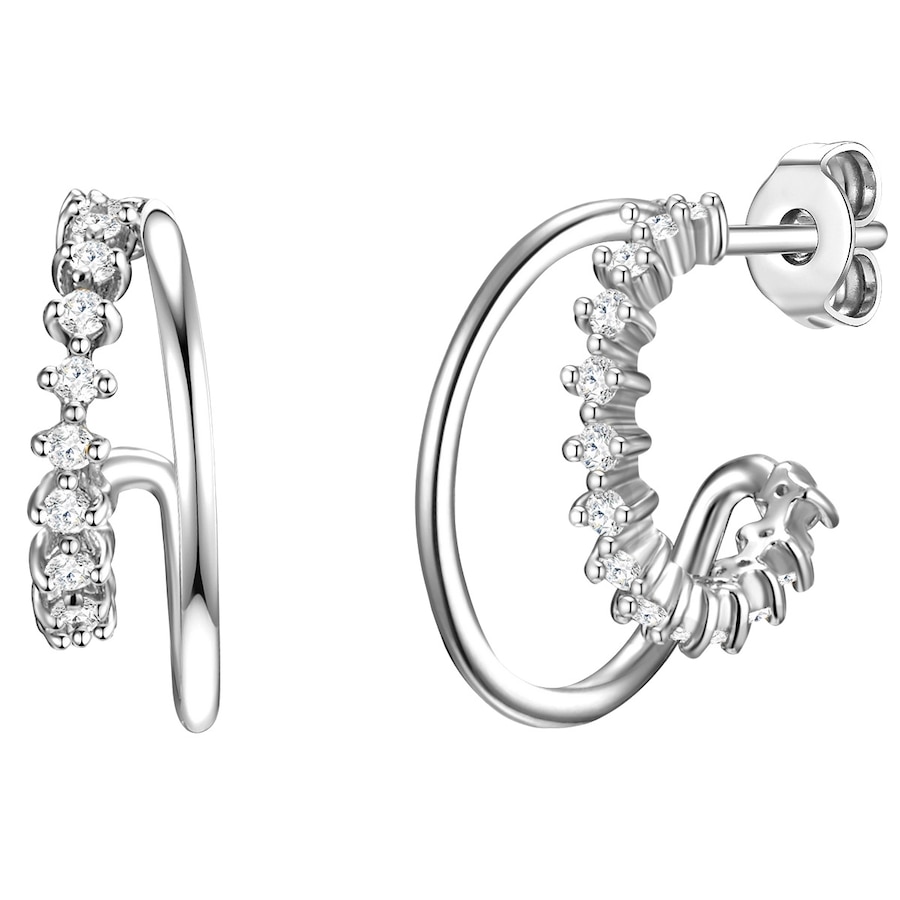 Glanzstücke München Kolczyki z Srebro wysokiej próby w Srebrny Kolczyki koła 1 ct Damski