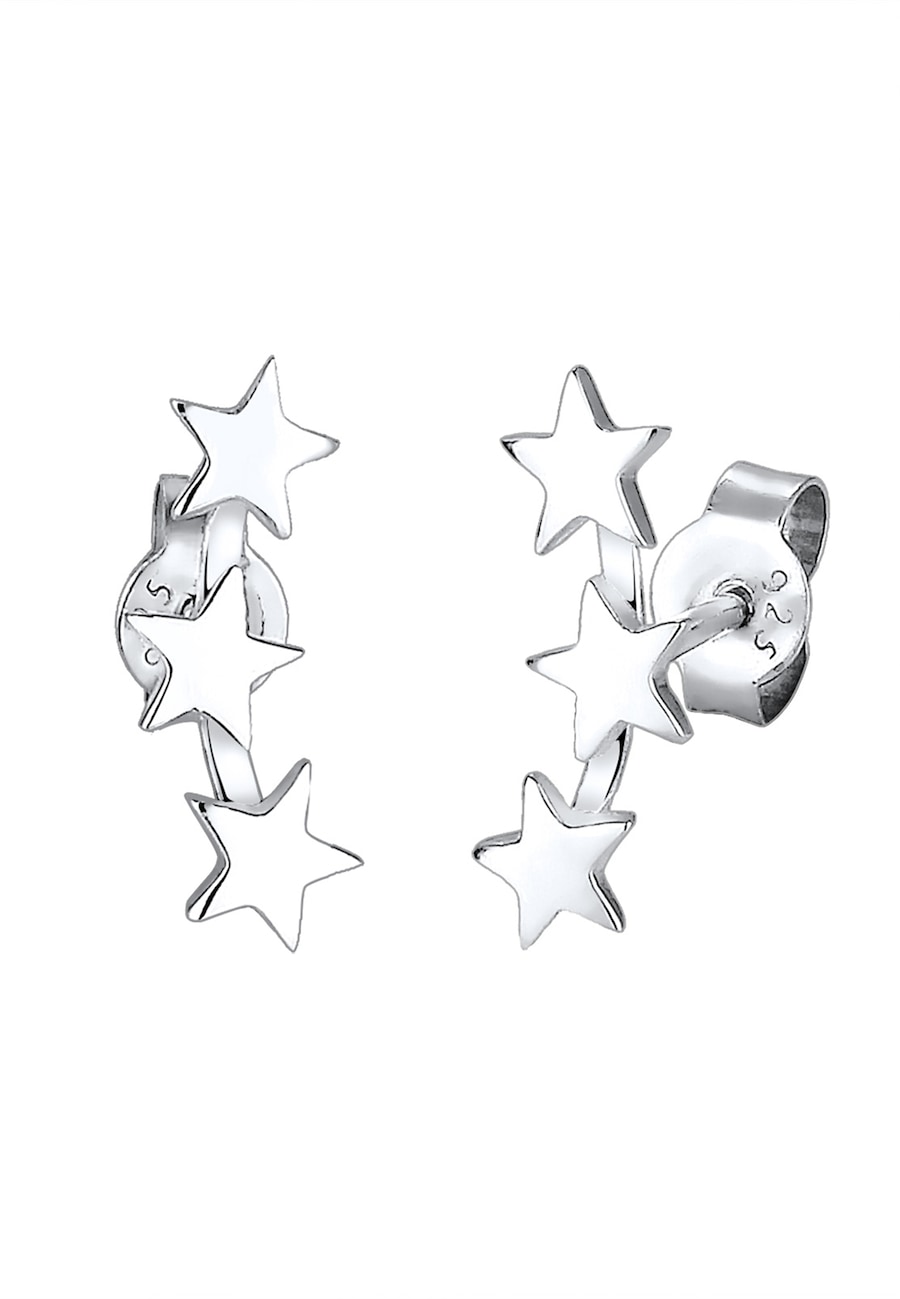 Elli Damskie kolczyki sztyfty gwiazdy Astro Look w srebrze 925 Sterling Silver Kolczyki 1 ct